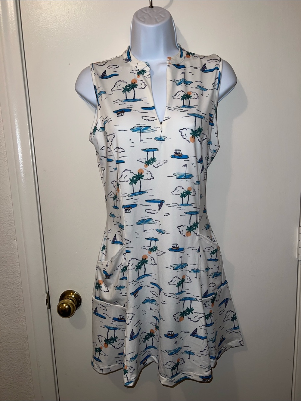 Lady Hagen Golf Print Sleeveless Dress Tennis Golf